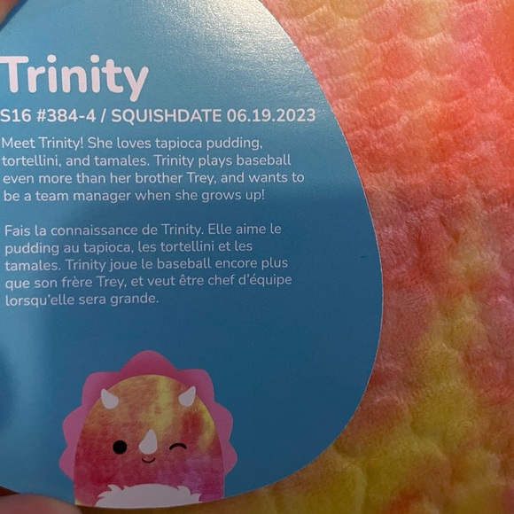 SQUISHMALLOWS JAZWARES TRINITY THE TRICERATOPS DINO HUGE PLUSH PILLOW TOY - Picture 6 of 9